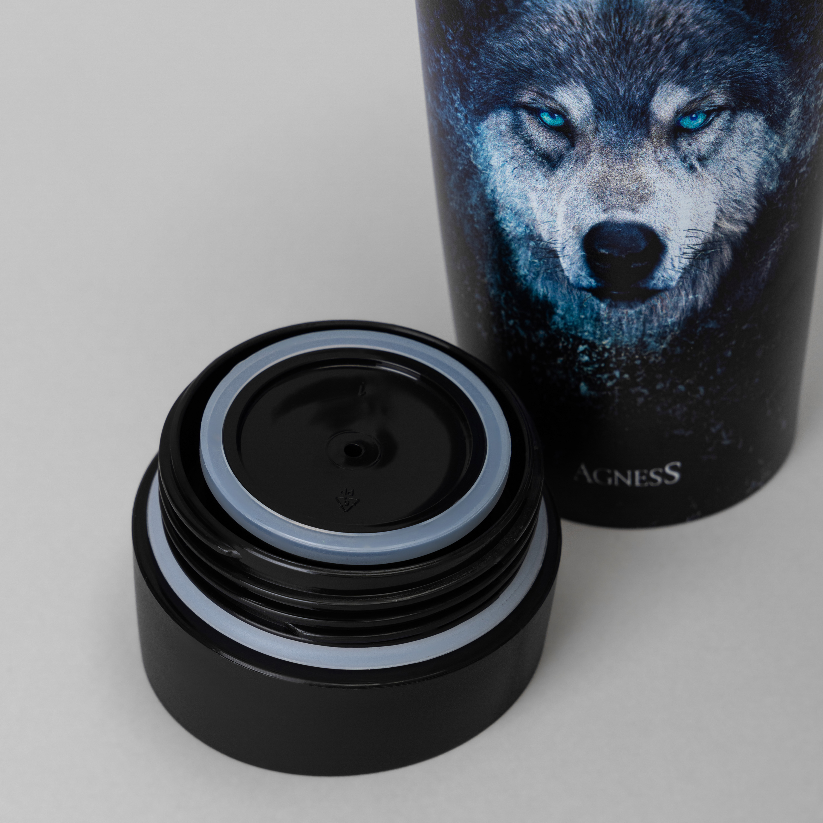 ТЕРМОКРУЖКА AGNESS, ВОЛК, 360МЛ