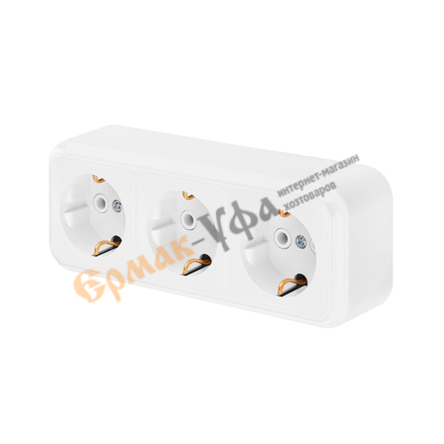 Розетка ОП 3-местн з/к BYLECTRICA, РА16-265, БЕЛАЯ, 1/40