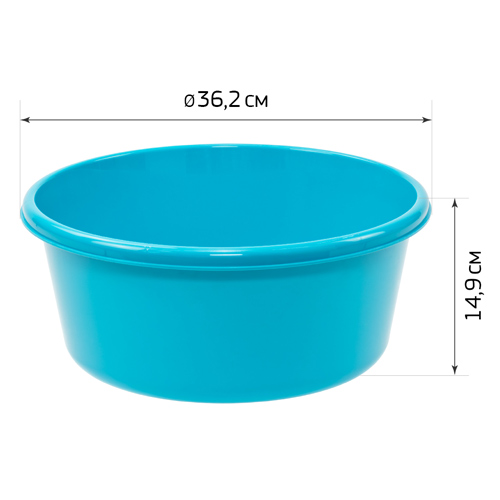 Таз круглый 11 л IDEA М 2513, бирюзовый