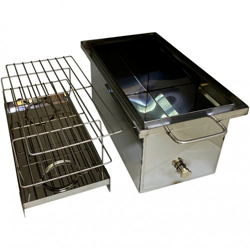 Коптильня большая усиленная с гидрозатвором +термометр, Алковар