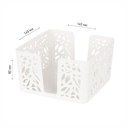 Салфетница Лира квадратная, белый, Альтернатива, М9098, 1/20