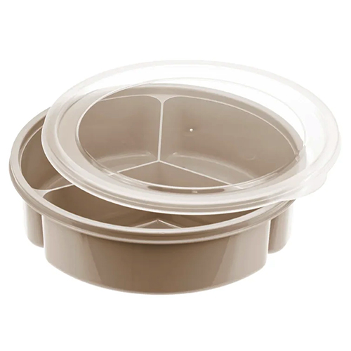 Менажница с крышкой IDEA М 1124, 3 секции, 3*300 мл, капучино