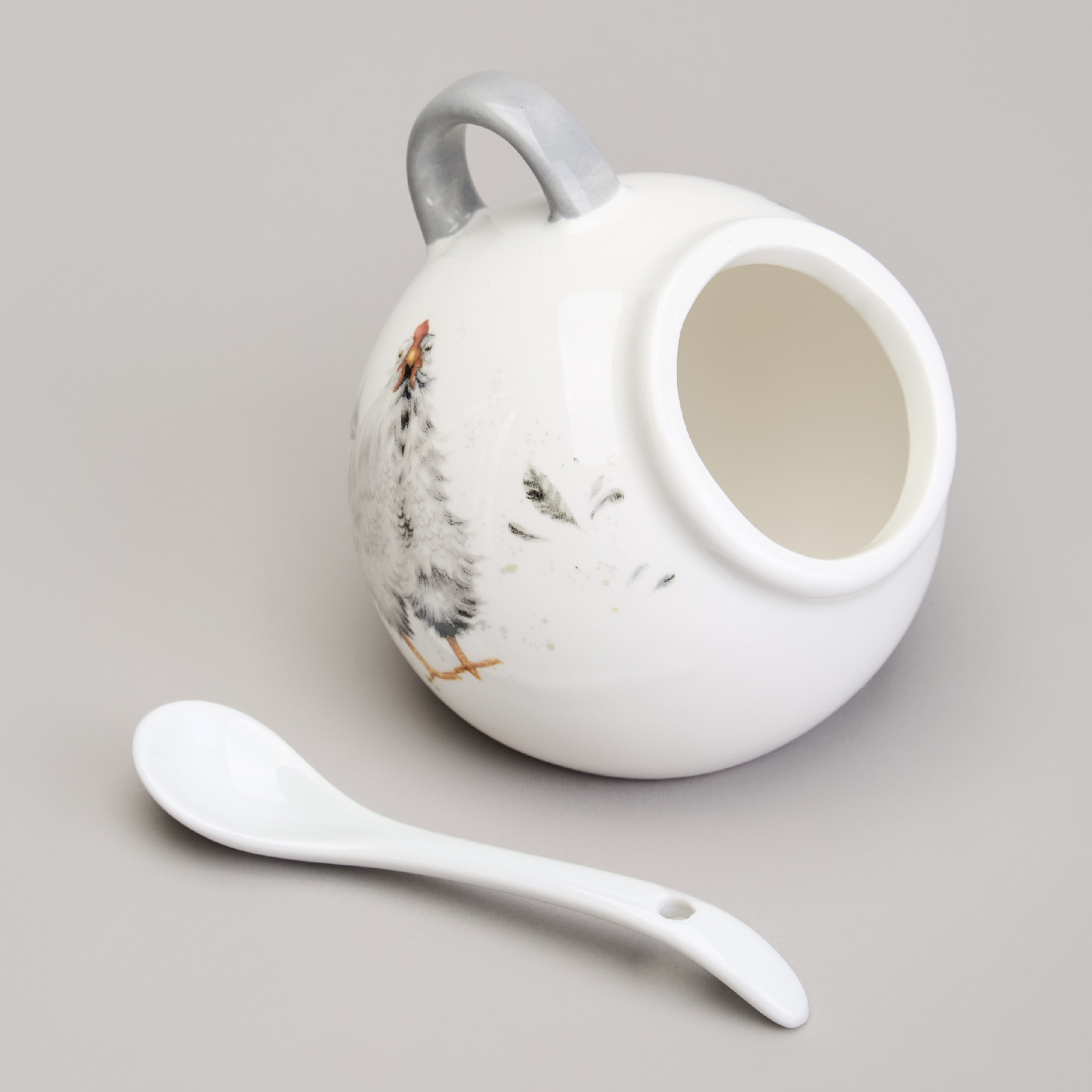 СОЛОНКА С ЛОЖКОЙ LEFARD, FUNNY HENS, 9*9, 5 СМ 150 МЛ, КОР=48ШТ.