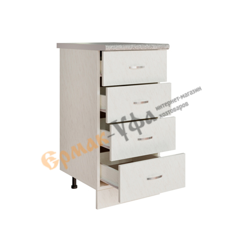 Стол разделочный 40 ЛДСП, белый мрамор, 4 ящика, 1/1