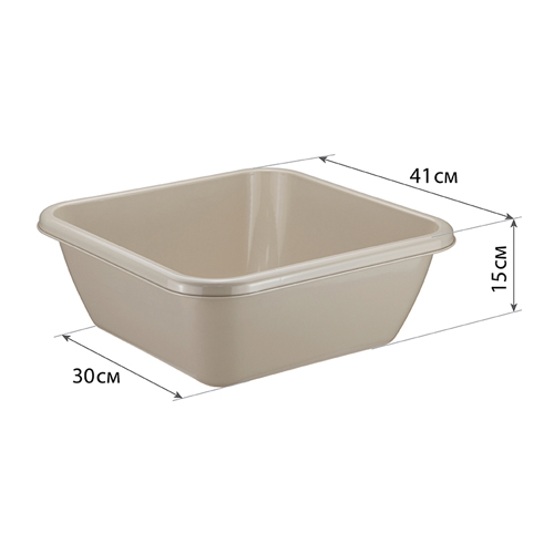 Таз квадратный 17 л IDEA М 2579, латте