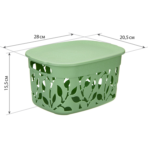 Коробка с крышкой 5.5 л IDEA ФЛОРА М 2362, мята