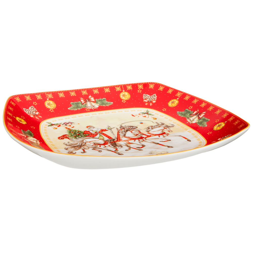 БЛЮДО LEFARD, ТРОЙКА, КВАДРАТНОЕ 25X4, 2CM КРАСНОЕ, КОР=12ШТ.