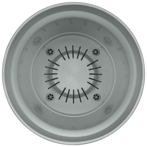 Горшок для цветов 5 л Homver Mint 221612135/03, 240 мм, с поддоном, серый