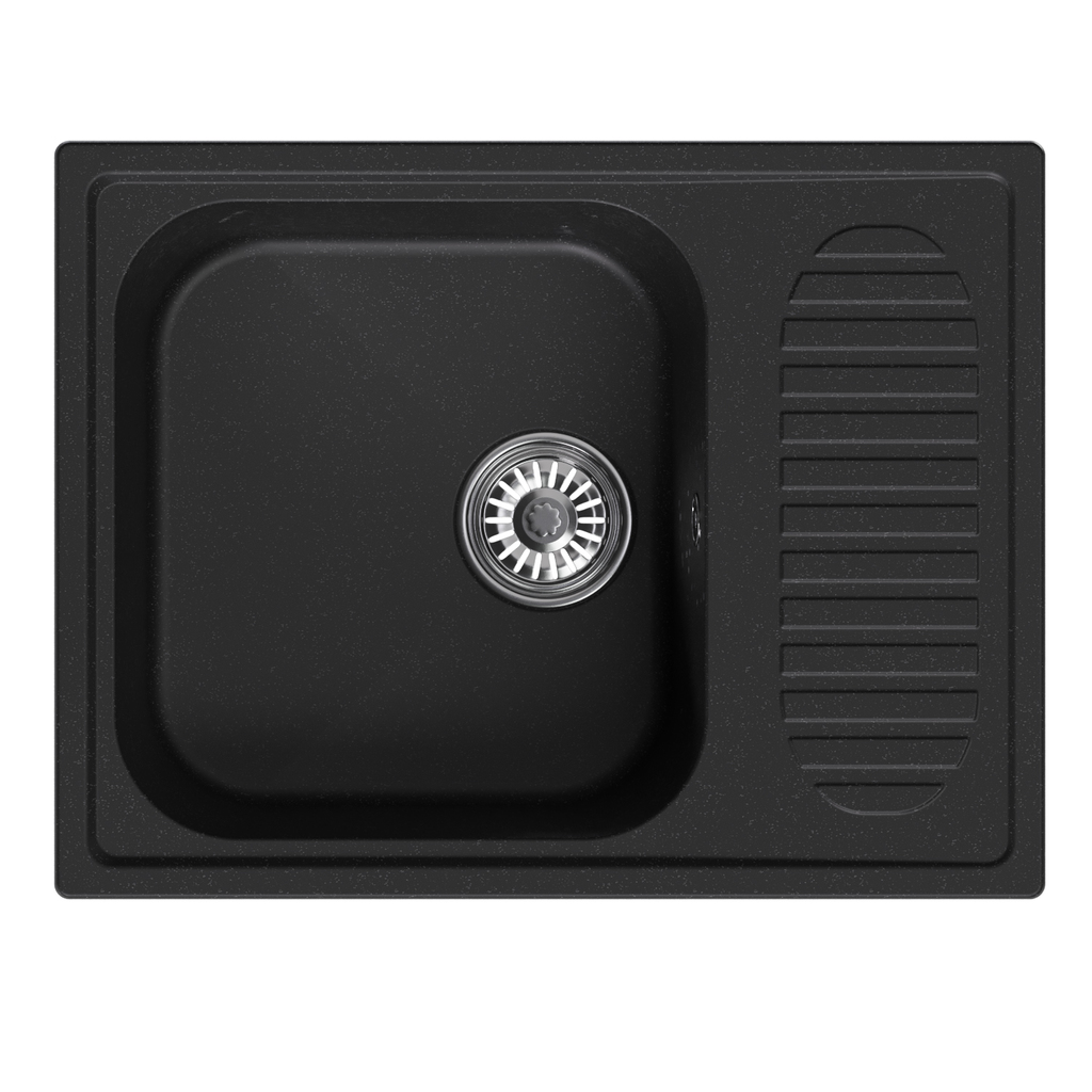 Мойка ML-GM18 с крылом, ультра-черная, 344, 640*490*190мм NEW