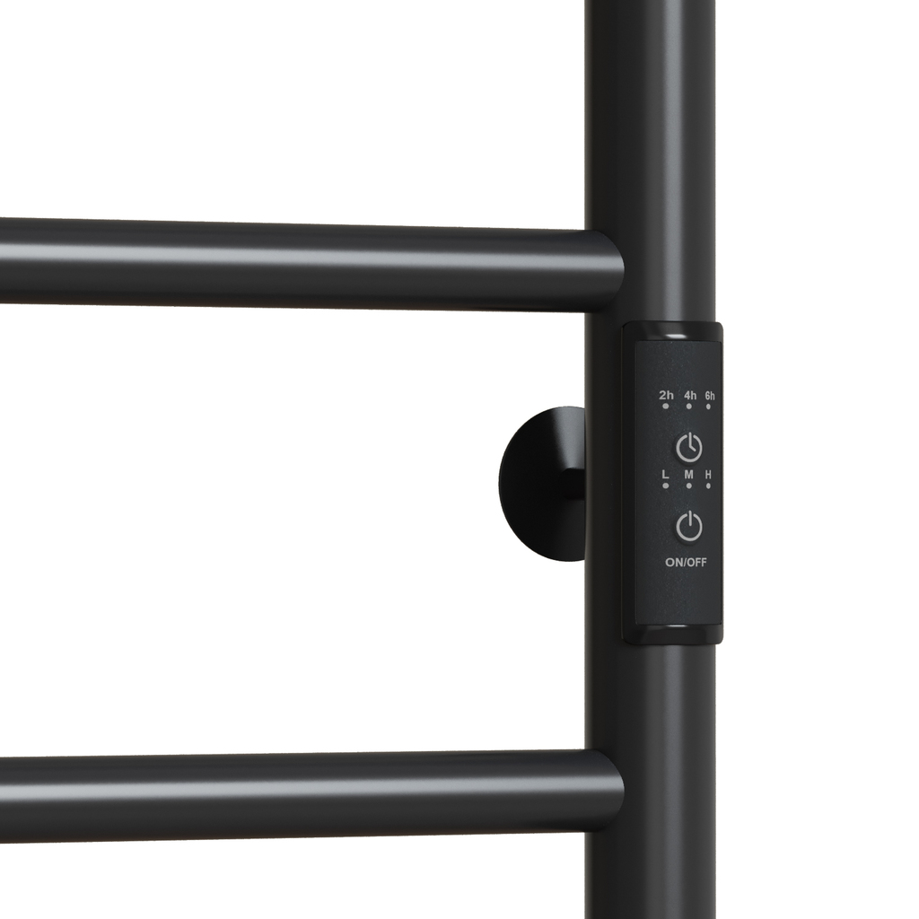 Полотенцесушитель MIXLINE VEGA 80х50, таймер, 289 Вт, 6 перекладин электрический ЧЕРНЫЙ