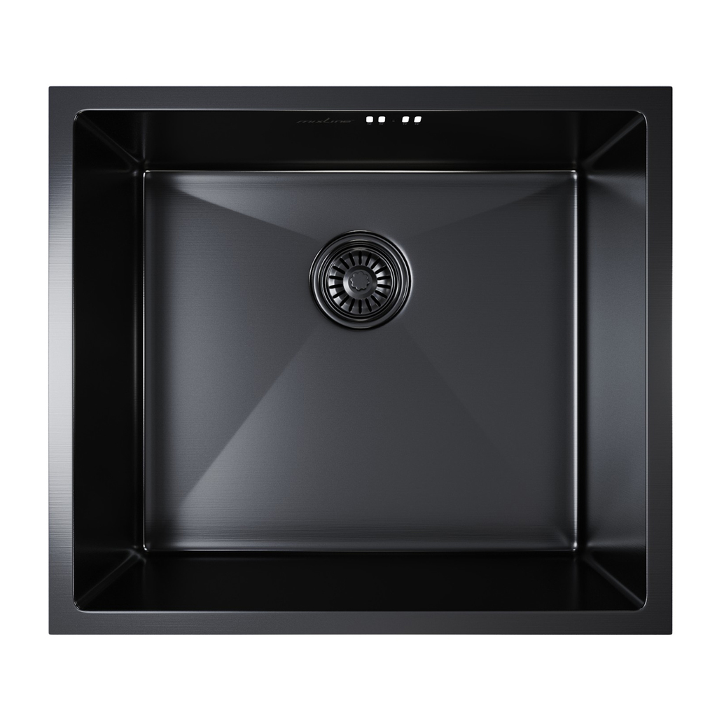 Мойка подст.монтаж 50х44, 3, 0 вып 3 1/2 MIXLINE PRO 20см с сифоном, черный графит