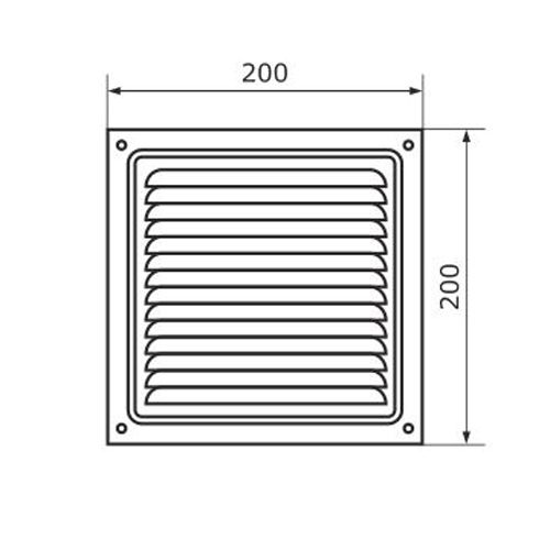 Домарт 200*200, бронза антик, метал. Решетка вентил, 1/50