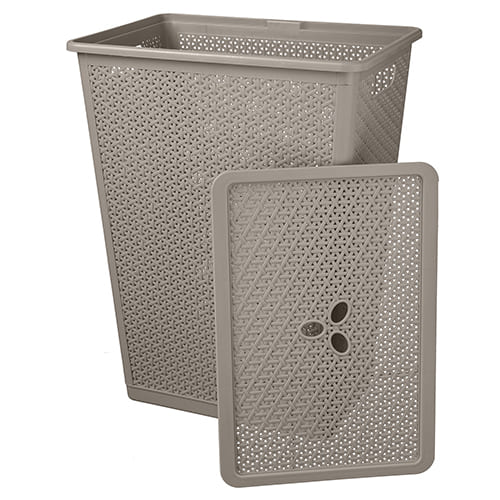Корзина для белья 48 л Homver Wenge 221307035/04, 427х295х562 мм, серая