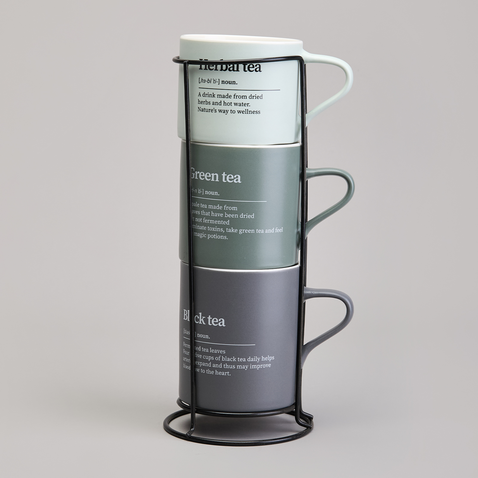 НАБОР КРУЖЕК LEFARD 3ШТ НА МЕТАЛ.ПОДСТАВКЕ 250/320/400МЛ