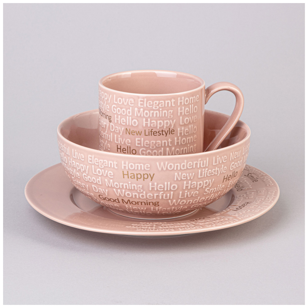 НАБОР ДЛЯ ЗАВТРАКА LEFARD, GOOD MORNING, 3 ПР. РОЗОВЫЙ, КОР=8НАБ.
