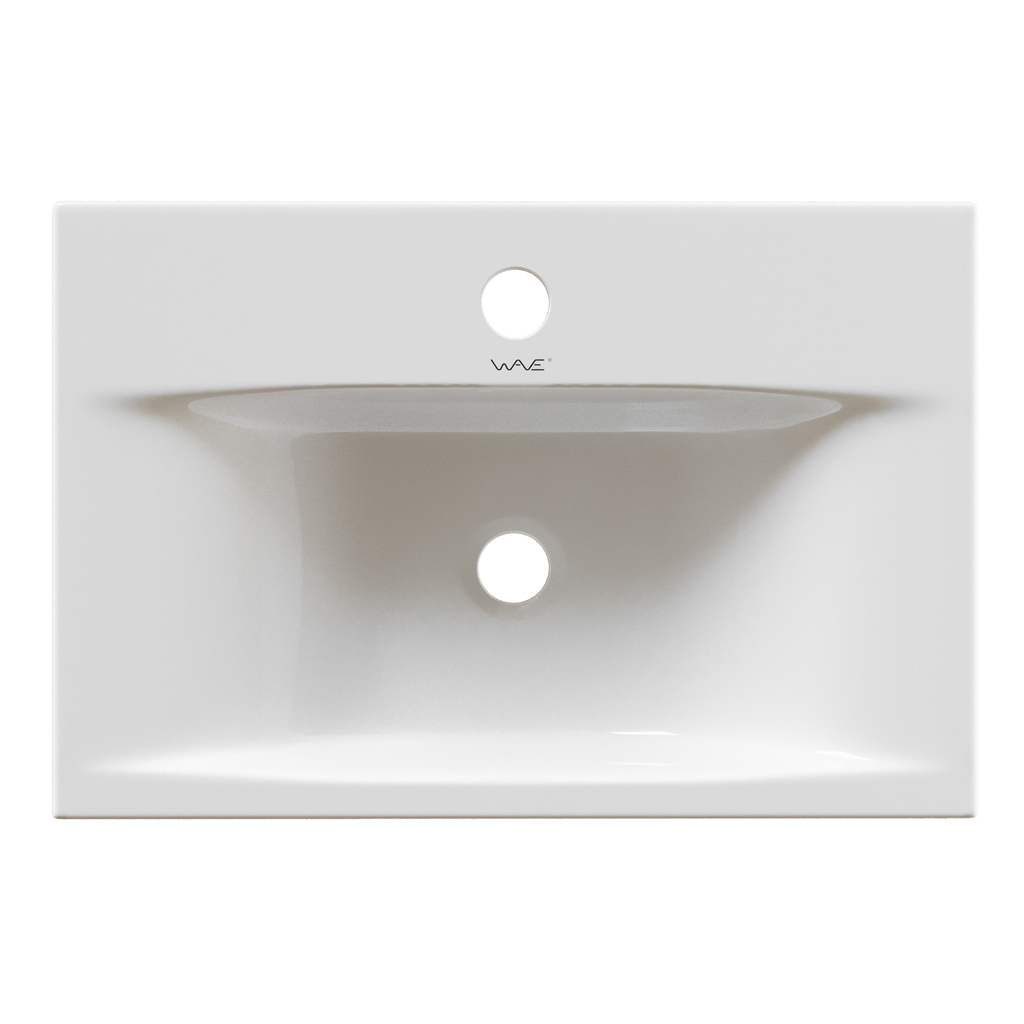 Раковина накладная на столешницу WAVE Trend 450*300*100 ш*г*в с отв под смеситель,белый,прямоуг