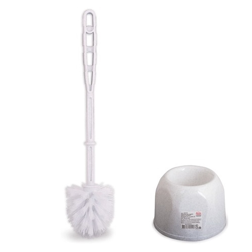 Ерш для туалета с подставкой БЛЕСК СТАНДАРТ, белый ротанг, 1/20