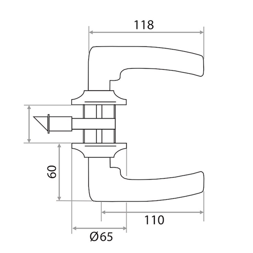Ручка защелка ЗВ6-01 с ключем универсальная Trodos, хром, 1/24