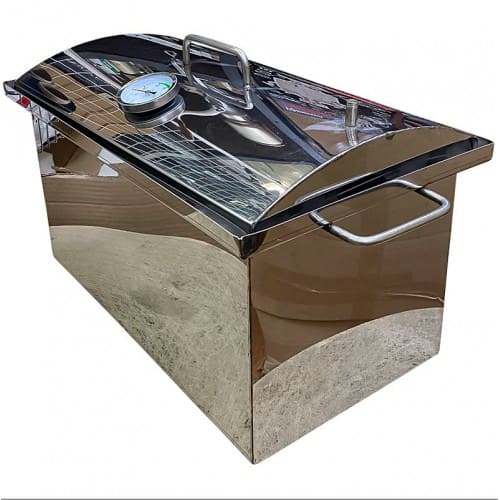 Коптильня большая усиленная с гидрозатвором +термометр, Алковар