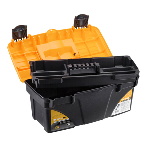 Ящик для инструмента 16 ТИТАН 16 черный с желтым, 1/4