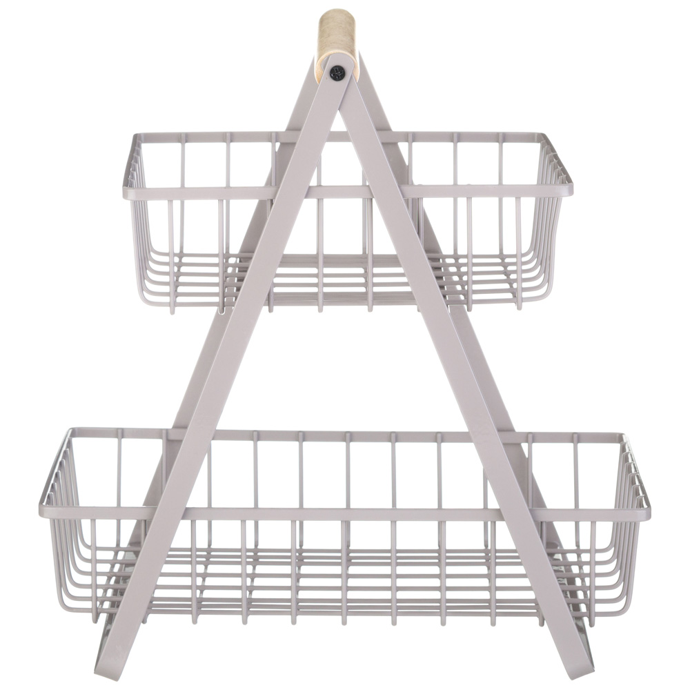 КОРЗИНА ДЛЯ ФРУКТОВ С ДЕРЕВЯННОЙ РУЧКОЙ 27.5*17.5*29 СМ, КОР=6ШТ