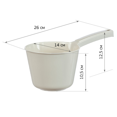Ковш пластм. 1л, белый ротанг, 1/20