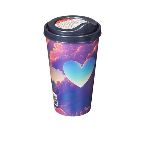 Стакан с крышкой 550 мл Homver 222123912/02, с декором, синий