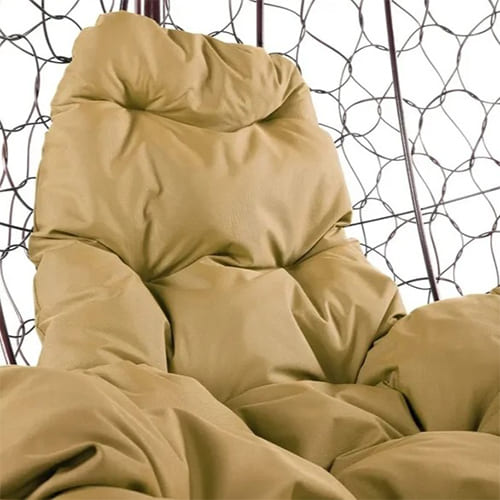 Кресло подвесное КАПЛЯ с ротангом 11290201 белый, бежевая подушка, без стойки, 1/1