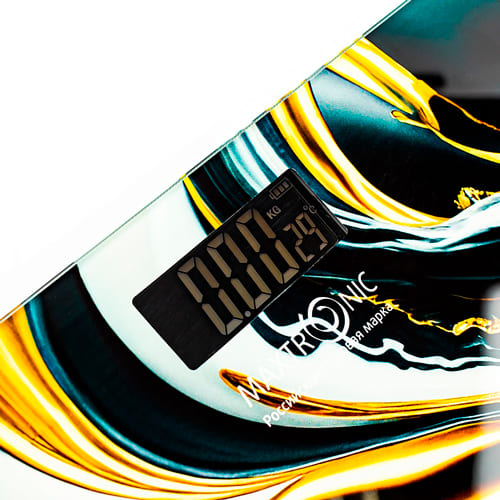 Весы напольные электронные MAXTRONIC MAX-315B, 180кг, "Абстракция в черных тонах"