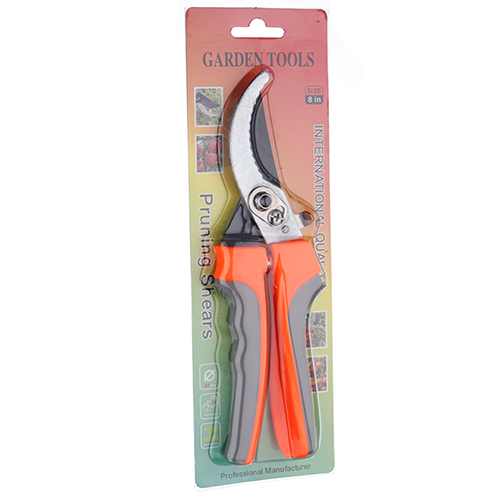 Секатор 23см, металлические ручки, с пластиковыми и обрезиненными наконечниками, обратный рез, фиксатор, пружинный механизм880642, 1/12/72