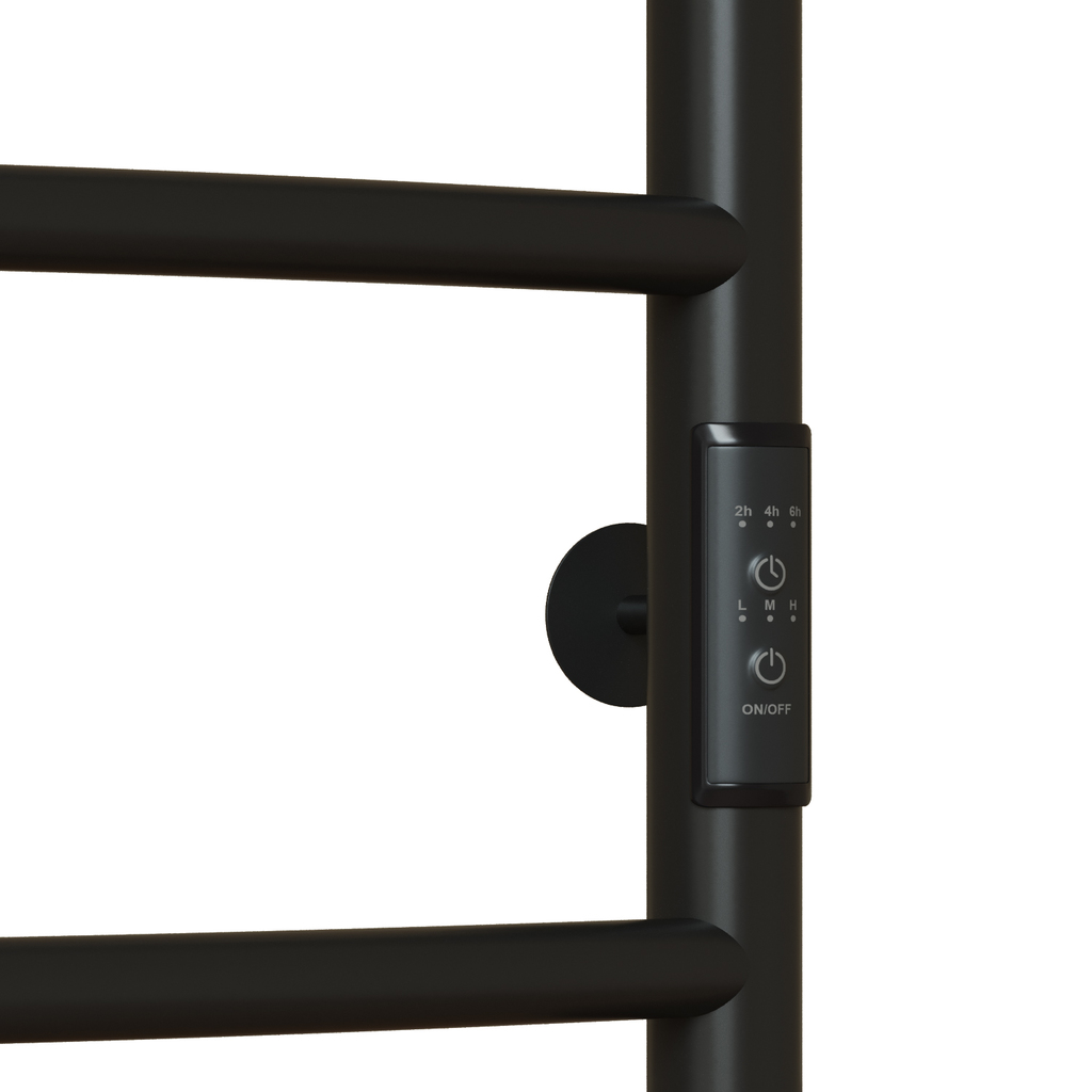 Полотенцесушитель MIXLINE CAPELLA 60х50, таймер, 201 Вт, 4 перекладины электрический ЧЕРНЫЙ