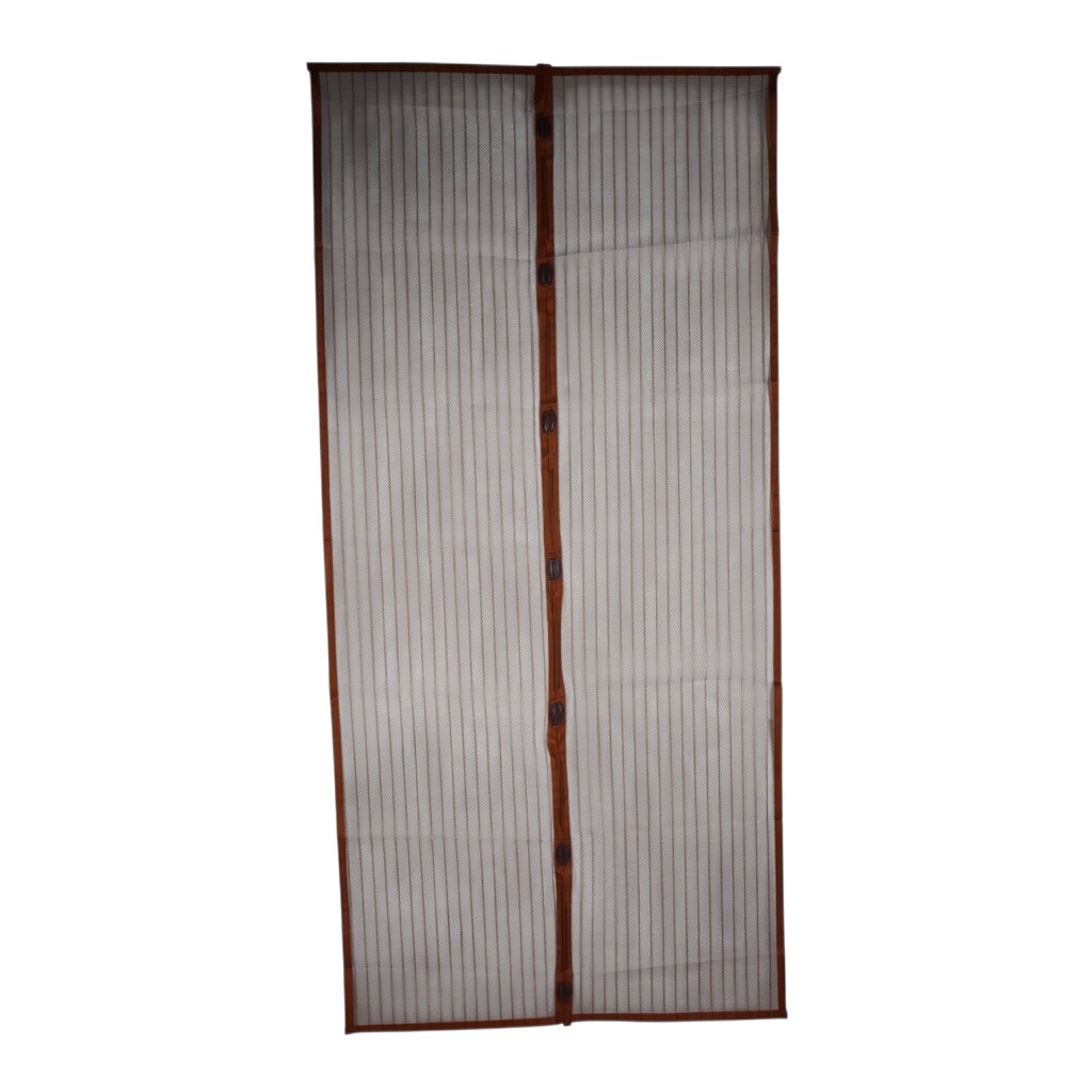 Сетка антимоскитная 100х210см, с декоративной накладкой, коричневая, вшитый магнит и внешний птичка, в комплекте гвозди, 1/10/60