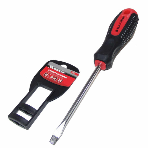 Отвертка 5*100 мм SL, -, 3-х компонентная рукоятка anti slip// Matrix, 3/12/144