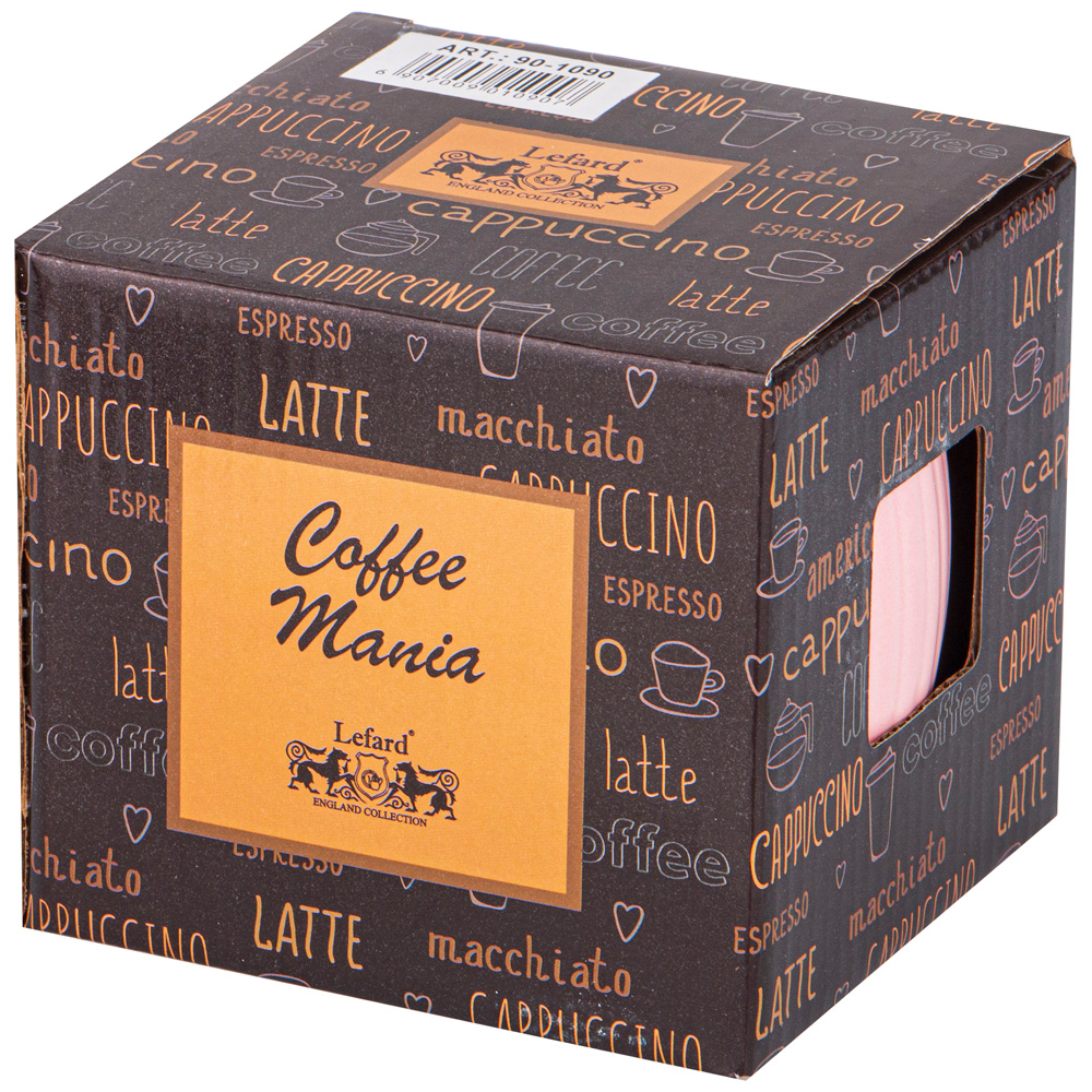 КРУЖКА LEFARD COFFEMANIA 340МЛ, РОЗОВАЯ