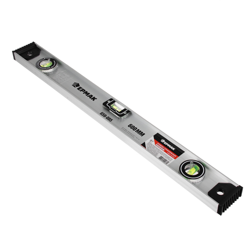 Уровень 600мм РЕЛЬС Ермак, алюминиевый, 3 глазка, 1/60