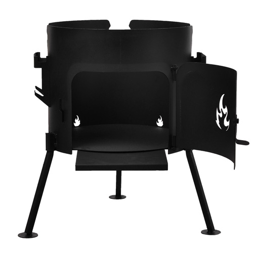 Учаг для казана 12,0л с дверцей без трубы 360мм сталь 2мм, 1/1