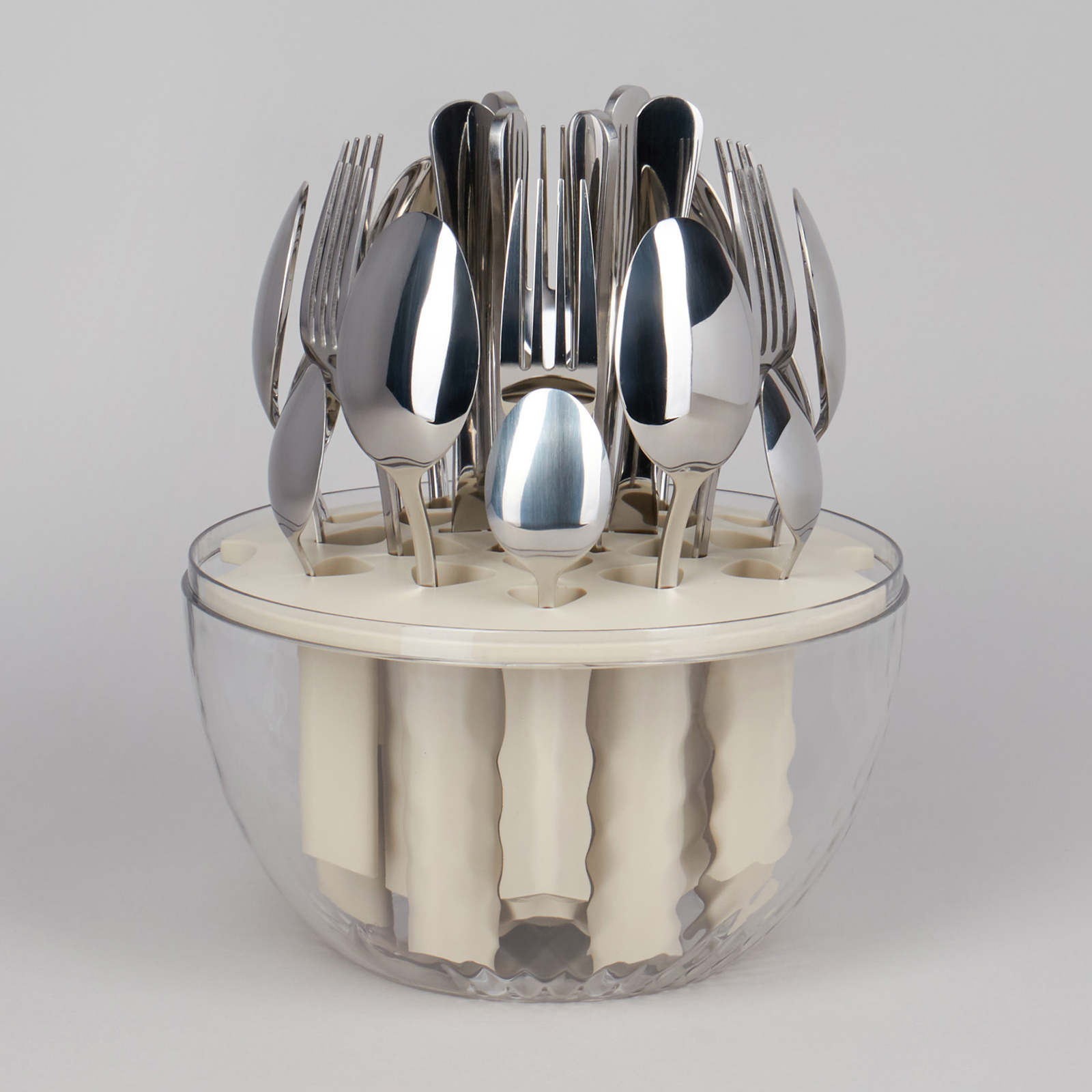 НАБОР СТОЛОВЫХ ПРИБОРОВ НА ВРАЩАЮЩЕЙСЯ ПОДСТАВКЕ, 24ПР