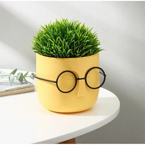 Кашпо 0.65 л IDEA СТИВ М 3079, 115 мм, со вставкой, банановый