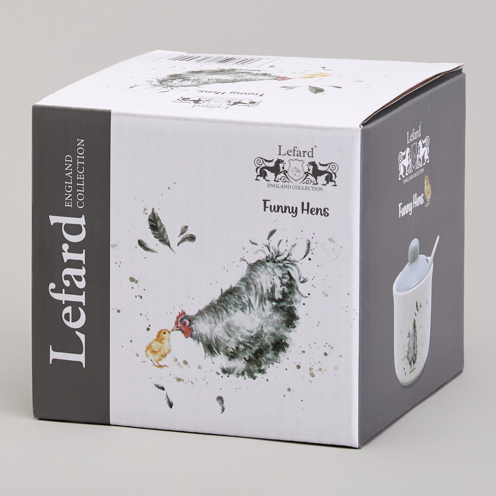 САХАРНИЦА С ЛОЖКОЙ LEFARD, FUNNY HENS, 9, 5*10 СМ 300 МЛ, КОР=36ШТ.