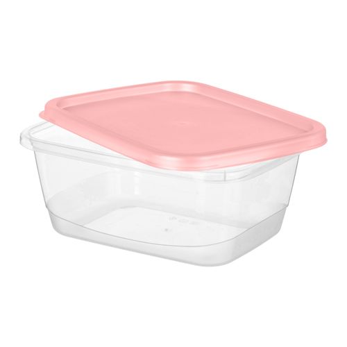 Контейнер для продуктов 1.5 л Homver 223152108/04, прямоугольный, розовый