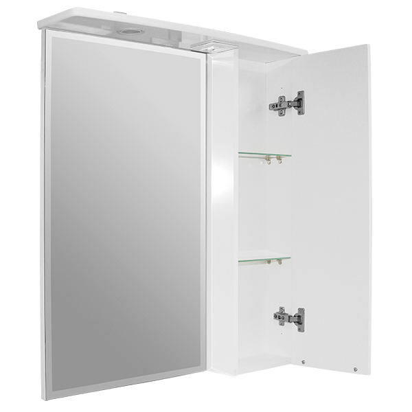 Зеркальный шкаф, КАССИОПЕЯ, правый с подсветкой, ПВХ