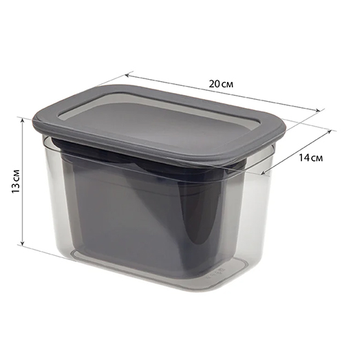 Набор ёмкостей для продуктов 0.8 л,1.3 л, 2.3 л IDEA РЕСПЕКТ М 1265, графитовый