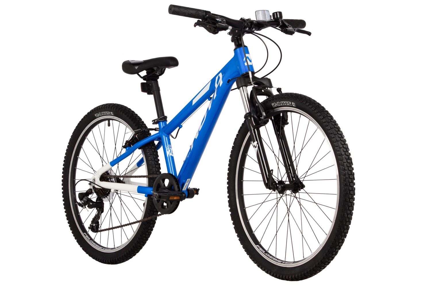 Велосипед NOVATRACK 24, EXTREME алюм. рама 11,  синий-белый, 7 скор., TY300/EF41/TZ500-7, V-brake