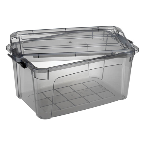 Ящик для хранения с замками 5.7 л IDEA КИП М 2334, черный прозрачный