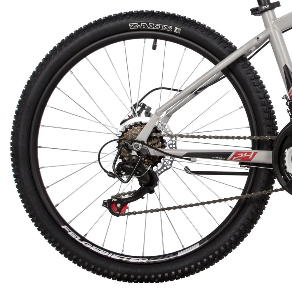 Велосипед NOVATRACK 24, ACTION сталь 14, , серый, 18 скор.TZ500/TS-38/TZ500/SG-6S, диск.торм STG