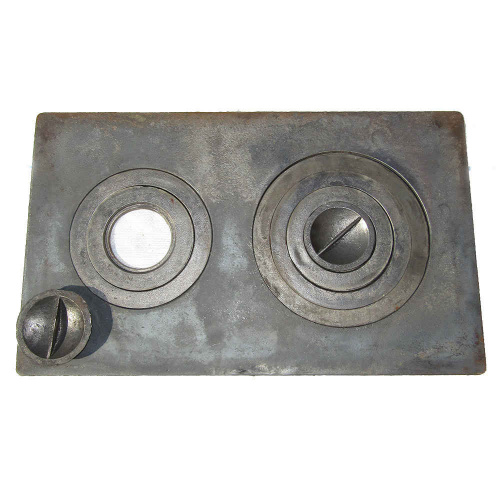 Печное литье плита 2 конфорки П-2-5, 760х435, большая, Балезино, 1/2