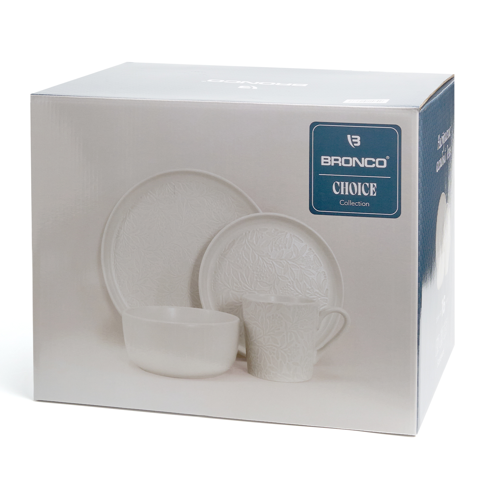 НАБОР ПОСУДЫ ОБЕДЕННЫЙ BRONCO, CHOICE WHITE, НА 4 ПЕР. 16 ПР.