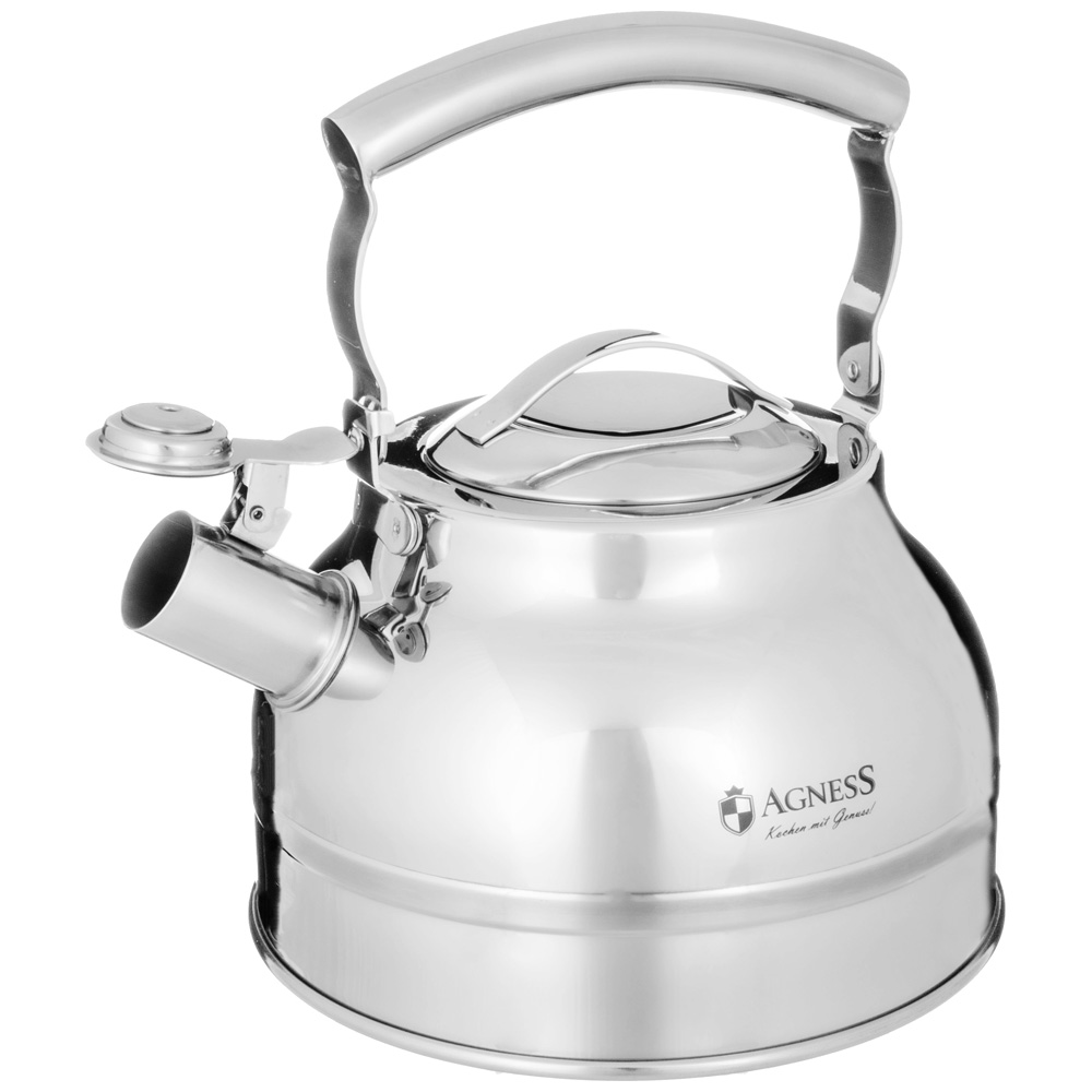 ЧАЙНИК AGNESS СО СВИСТКОМ 2,7Л, ТЕРМОАККУМУЛИРУЮЩЕЕ ДНО, ИНДУКЦИЯ