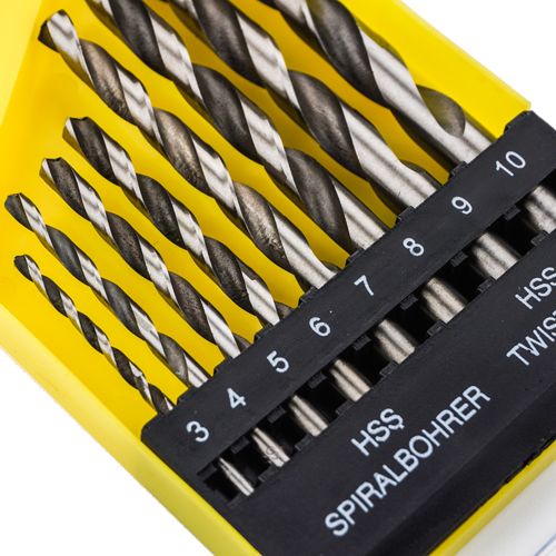 Набор сверл по металлу цилиндрический хвостовик （3- 10mm）8 шт Барракуда пластиковый кейс, 1/100