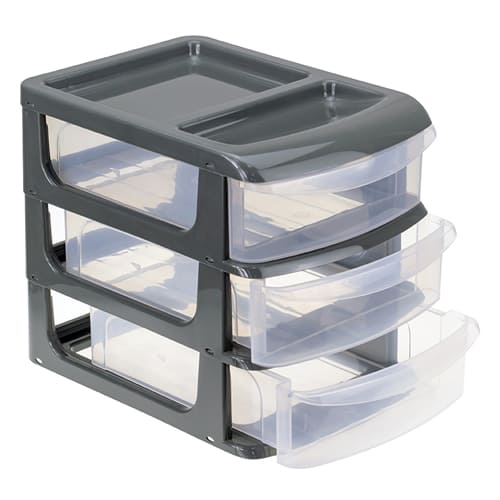 Бокс универсальный IDEA М 2763, малый, 3 секции, графитовый